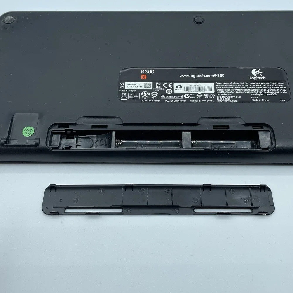 Logitech K360 (820-004554) Wireless Keyboard Without USB Receiver Tested Working